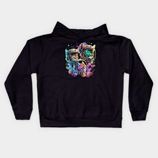 Astronaut Cat Space Cat Galaxy Kitten Kids Hoodie